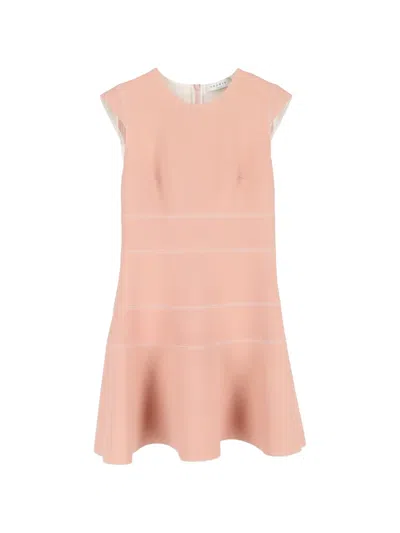 Pre-owned Sandro Flare Mini Dress In Pink