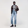 Sandro Flared Faded Jeans In Blue