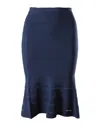 Sandro Flared Hem Skirt In Blue Viscose In Blue