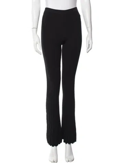 Pre-owned Sandro Flared Pants In Black