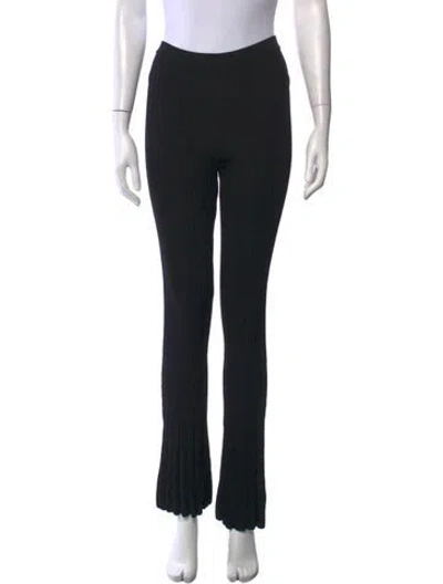 Pre-owned Sandro Flared Pants In Black