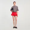 Sandro Flared Ruffled Shorts In Red