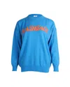 Sandro Flashback Print Sweater Top In Blue Cashmere In Blue