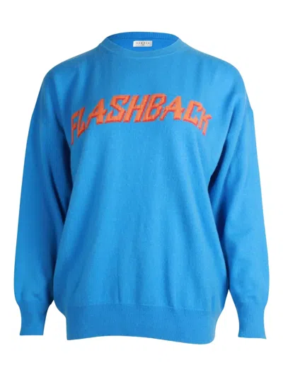 Pre-owned Sandro Flashback Printed Sweater In Blue