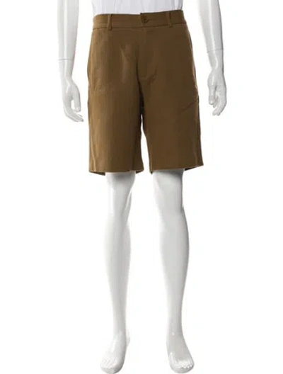 Pre-owned Sandro Flat Front Shorts In Brown