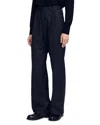 Sandro Womens  Embellished Straight-leg Wool Trousers In Dark Grey