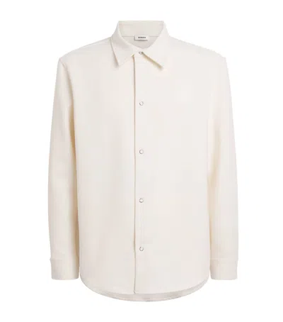 Sandro Fleece Long-sleeve Shirt In Neutral