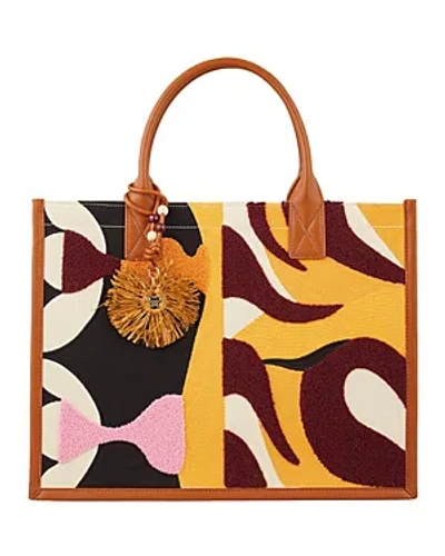 Sandro X Louis Barthélemy Graphic-print Tote Bag In Camel