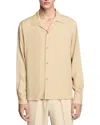Sandro Long Sleeve Button Front Shirt In Sand