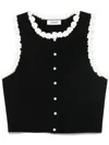Sandro Floral-appliqué Tank Top In Black