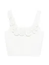 Sandro Floral-appliqué Top In White