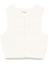 Sandro Floral-appliqué Vest In Neutrals