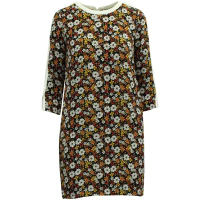 Sandro Floral Cutout Sleeve Mini Dress In Multicolor Viscose