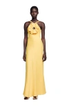 Sandro Floral Detail Maxi Dress In Yellow