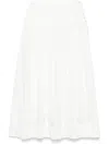 Sandro Floral-embroidered Midi Skirt In White