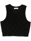 Sandro Alerio Floral Knit Tank Top In Black