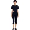 Sandro Floral Embroidery T-shirt In Black