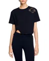 Sandro Floral Embroidery T-shirt In Black