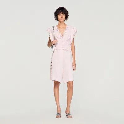 Sandro Floral Jacquard Bermuda Shorts In Pink