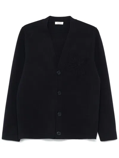 Sandro Floral-jacquard Cardigan In Black