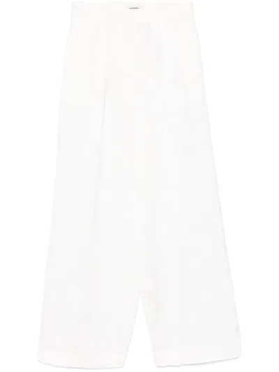 Sandro Floral Jacquard Trousers In White