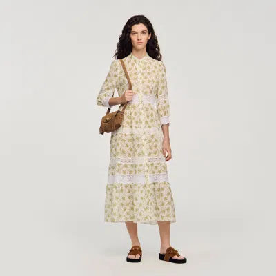 Sandro Floral Lace Maxi Dress