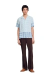 Sandro Floral Motif Shirt In Blue Sky