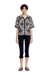 Sandro Perrine Button-front Shirt In Blue