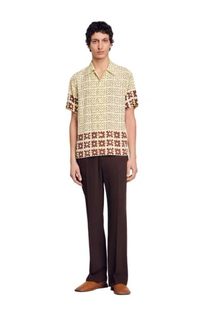 SANDRO SANDRO FLORAL MOTIF SHIRT