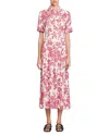 Sandro Floral Patterned Maxi Dress In White Red