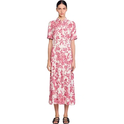 SANDRO SANDRO FLORAL PATTERNED MAXI DRESS