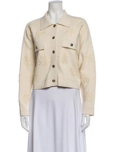 Pre-owned Sandro Floral Print Blazer In Neutral