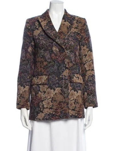 Pre-owned Sandro Floral Print Blazer In Neutrals