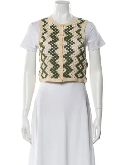 Pre-owned Sandro Floral Print Crew Neck Sweater In Multi