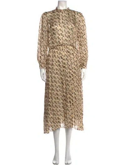 Pre-owned Sandro Floral Print Dress In Neutrals