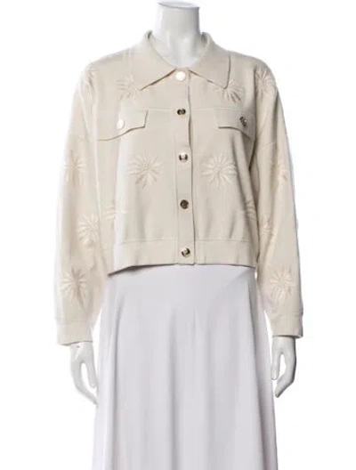 Pre-owned Sandro Floral Print Jacket In Neutrals