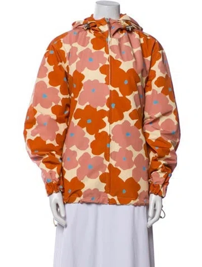 Pre-owned Sandro Floral Print Jacket In Orange