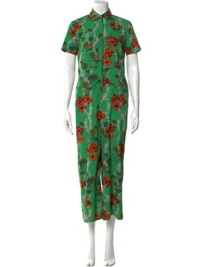 Pre-owned Sandro Floral Print Jumpsuit In Multi