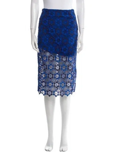 Pre-owned Sandro Floral Print Knee-length Skirt In Blue
