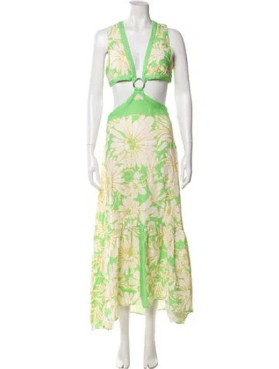 Pre-owned Sandro Floral Print Long Dress In Multi