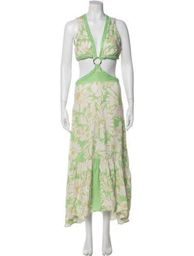 Pre-owned Sandro Floral Print Long Dress In Multi