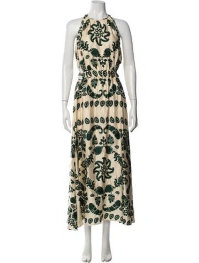 Pre-owned Sandro Floral Print Long Dress In Multicolor
