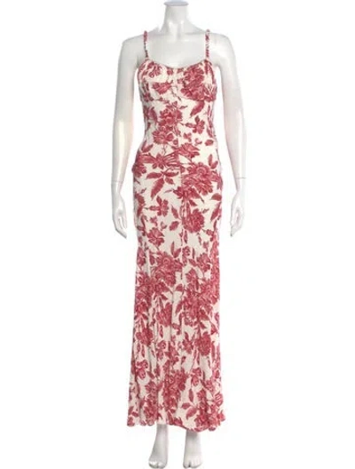 Pre-owned Sandro Floral Print Long Dress W/ Tags In Pink