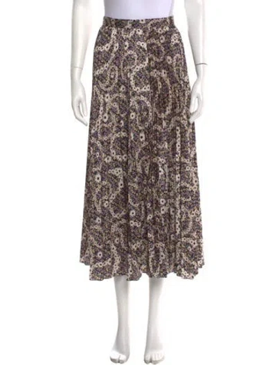 Pre-owned Sandro Floral Print Long Skirt In Black