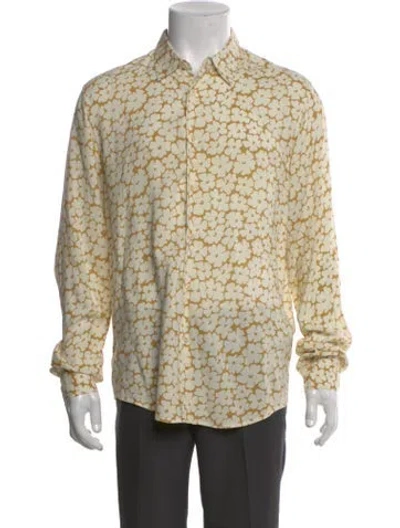 Pre-owned Sandro Floral Print Long Sleeve Shirt In Neutral