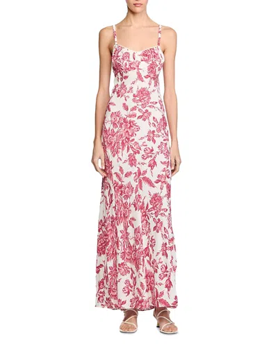 SANDRO FLORAL PRINT MAXI DRESS
