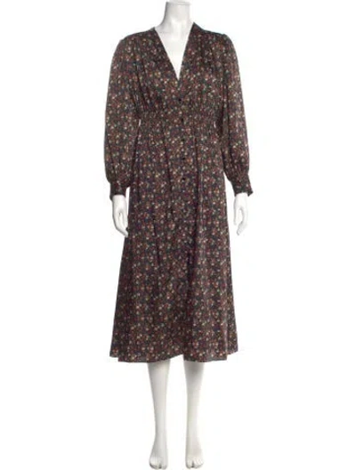 Pre-owned Sandro Floral Print Midi Length Dress In Multi
