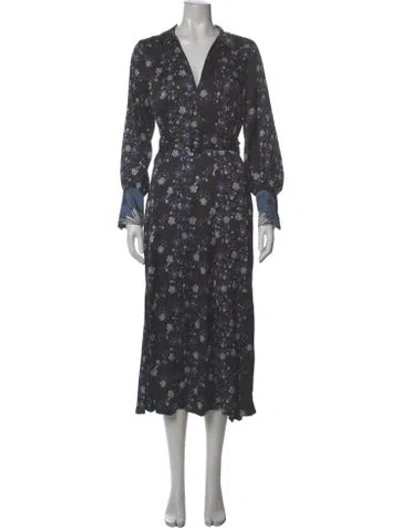 Pre-owned Sandro Floral Print Midi Length Dress In Multi