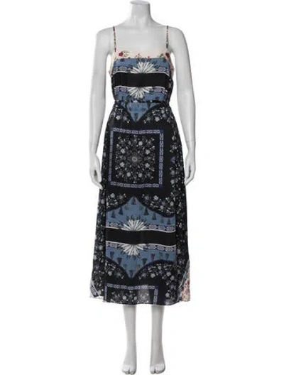 Pre-owned Sandro Floral Print Midi Length Dress In Multi