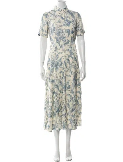 Pre-owned Sandro Floral Print Midi Length Dress In Multi
